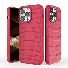 Silikon Hülle Handyhülle Gummi Schutzhülle Flexible Tasche Line KC1 für Apple iPhone 13 Pro Max Rot