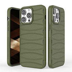 Silikon Hülle Handyhülle Gummi Schutzhülle Flexible Tasche Line KC1 für Apple iPhone 14 Pro Grün