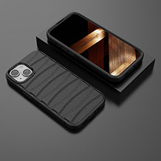 Silikon Hülle Handyhülle Gummi Schutzhülle Flexible Tasche Line KC1 für Apple iPhone 15 Plus Schwarz