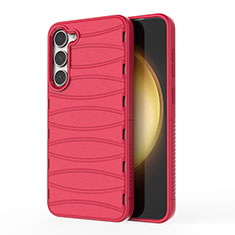 Silikon Hülle Handyhülle Gummi Schutzhülle Flexible Tasche Line KC1 für Samsung Galaxy S22 5G Rot