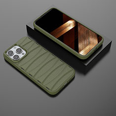 Silikon Hülle Handyhülle Gummi Schutzhülle Flexible Tasche Line KC2 für Apple iPhone 14 Pro Max Grün