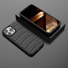 Silikon Hülle Handyhülle Gummi Schutzhülle Flexible Tasche Line KC2 für Apple iPhone 14 Pro Max Schwarz