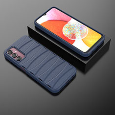 Silikon Hülle Handyhülle Gummi Schutzhülle Flexible Tasche Line KC2 für Samsung Galaxy A14 5G Blau