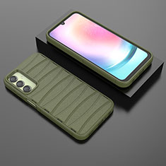 Silikon Hülle Handyhülle Gummi Schutzhülle Flexible Tasche Line KC2 für Samsung Galaxy A25 5G Grün
