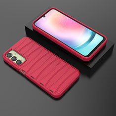 Silikon Hülle Handyhülle Gummi Schutzhülle Flexible Tasche Line KC2 für Samsung Galaxy A25 5G Rot