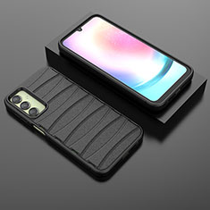 Silikon Hülle Handyhülle Gummi Schutzhülle Flexible Tasche Line KC2 für Samsung Galaxy A25 5G Schwarz