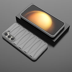 Silikon Hülle Handyhülle Gummi Schutzhülle Flexible Tasche Line KC2 für Samsung Galaxy S22 5G Grau
