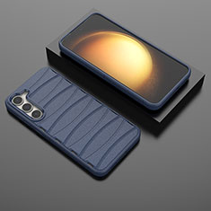 Silikon Hülle Handyhülle Gummi Schutzhülle Flexible Tasche Line KC2 für Samsung Galaxy S22 Plus 5G Blau