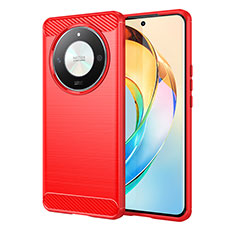Silikon Hülle Handyhülle Gummi Schutzhülle Flexible Tasche Line MF1 für Huawei Honor X9b 5G Rot