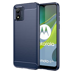 Silikon Hülle Handyhülle Gummi Schutzhülle Flexible Tasche Line MF1 für Motorola Moto E13 Blau