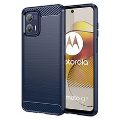 Silikon Hülle Handyhülle Gummi Schutzhülle Flexible Tasche Line MF1 für Motorola Moto G73 5G Blau