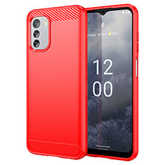 Silikon Hülle Handyhülle Gummi Schutzhülle Flexible Tasche Line MF1 für Nokia G60 5G Rot