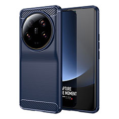 Silikon Hülle Handyhülle Gummi Schutzhülle Flexible Tasche Line MF1 für Xiaomi Mi 13 Ultra 5G Blau