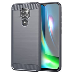 Silikon Hülle Handyhülle Gummi Schutzhülle Flexible Tasche Line S01 für Motorola Moto G9 Grau