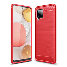 Silikon Hülle Handyhülle Gummi Schutzhülle Flexible Tasche Line WL1 für Samsung Galaxy A42 5G Rot