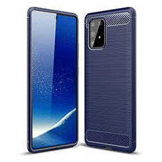 Silikon Hülle Handyhülle Gummi Schutzhülle Flexible Tasche Line WL1 für Samsung Galaxy A91 Blau