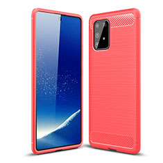 Silikon Hülle Handyhülle Gummi Schutzhülle Flexible Tasche Line WL1 für Samsung Galaxy A91 Rot