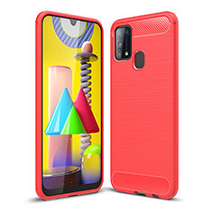 Silikon Hülle Handyhülle Gummi Schutzhülle Flexible Tasche Line WL1 für Samsung Galaxy M21s Rot