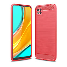 Silikon Hülle Handyhülle Gummi Schutzhülle Flexible Tasche Line WL1 für Xiaomi Redmi 9 India Rot