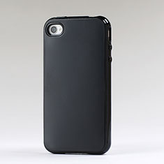 Silikon Hülle Handyhülle Gummi Schutzhülle für Apple iPhone 4 Schwarz