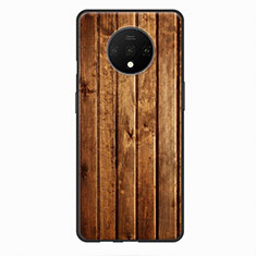 Silikon Hülle Handyhülle Gummi Schutzhülle Holzmaserung Muster für OnePlus 7T Plusfarbig