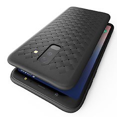 Silikon Hülle Handyhülle Gummi Schutzhülle Köper B02 für Samsung Galaxy A6 Plus Schwarz