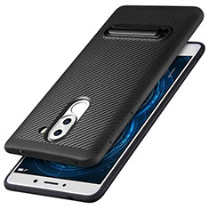Silikon Hülle Handyhülle Gummi Schutzhülle Köper mit Ständer für Huawei Honor 6X Pro Schwarz