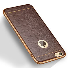 Silikon Hülle Handyhülle Gummi Schutzhülle Leder für Apple iPhone 6 Plus Braun
