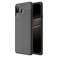 Silikon Hülle Handyhülle Gummi Schutzhülle Leder K01 für Samsung Galaxy A8 Star Schwarz