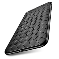 Silikon Hülle Handyhülle Gummi Schutzhülle Leder S02 für Apple iPhone 8 Plus Schwarz