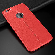 Silikon Hülle Handyhülle Gummi Schutzhülle Leder Tasche D01 für Apple iPhone 6S Rot