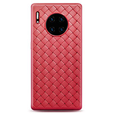 Silikon Hülle Handyhülle Gummi Schutzhülle Leder Tasche D01 für Huawei Mate 30 Pro 5G Rot