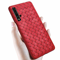 Silikon Hülle Handyhülle Gummi Schutzhülle Leder Tasche für Huawei Honor 20 Rot