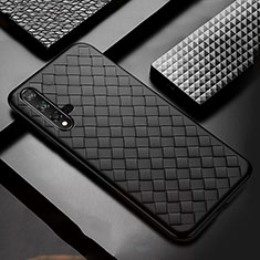 Silikon Hülle Handyhülle Gummi Schutzhülle Leder Tasche für Huawei Nova 5 Schwarz
