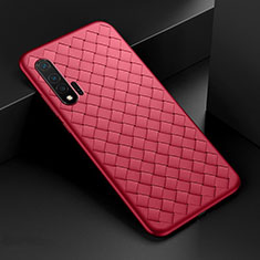 Silikon Hülle Handyhülle Gummi Schutzhülle Leder Tasche für Huawei Nova 6 Rot