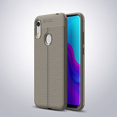 Silikon Hülle Handyhülle Gummi Schutzhülle Leder Tasche für Huawei Y6 (2019) Grau