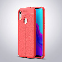 Silikon Hülle Handyhülle Gummi Schutzhülle Leder Tasche für Huawei Y6 (2019) Rot