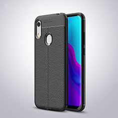 Silikon Hülle Handyhülle Gummi Schutzhülle Leder Tasche für Huawei Y6 (2019) Schwarz