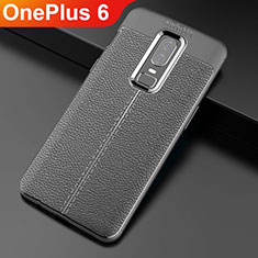 Silikon Hülle Handyhülle Gummi Schutzhülle Leder Tasche für OnePlus 6 Schwarz