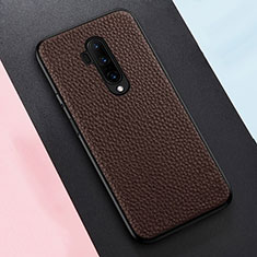 Silikon Hülle Handyhülle Gummi Schutzhülle Leder Tasche für OnePlus 7T Pro Braun