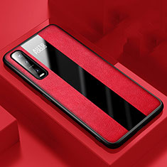 Silikon Hülle Handyhülle Gummi Schutzhülle Leder Tasche für Oppo Find X2 Pro Rot