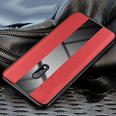 Silikon Hülle Handyhülle Gummi Schutzhülle Leder Tasche für Oppo Realme X Rot