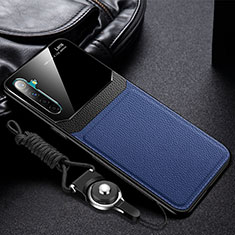 Silikon Hülle Handyhülle Gummi Schutzhülle Leder Tasche für Realme XT Blau