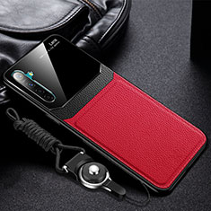 Silikon Hülle Handyhülle Gummi Schutzhülle Leder Tasche für Realme XT Rot