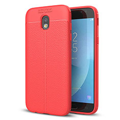 Silikon Hülle Handyhülle Gummi Schutzhülle Leder Tasche für Samsung Galaxy J5 (2017) Duos J530F Rot