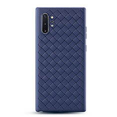 Silikon Hülle Handyhülle Gummi Schutzhülle Leder Tasche für Samsung Galaxy Note 10 Plus 5G Blau