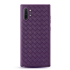 Silikon Hülle Handyhülle Gummi Schutzhülle Leder Tasche für Samsung Galaxy Note 10 Plus Violett
