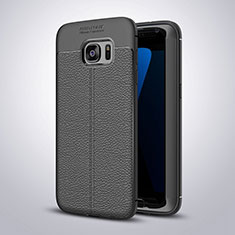 Silikon Hülle Handyhülle Gummi Schutzhülle Leder Tasche für Samsung Galaxy S7 Edge G935F Schwarz