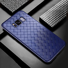 Silikon Hülle Handyhülle Gummi Schutzhülle Leder Tasche für Samsung Galaxy S8 Blau