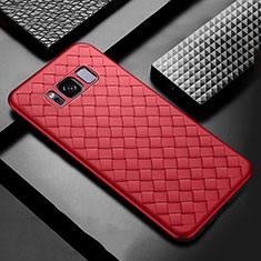 Silikon Hülle Handyhülle Gummi Schutzhülle Leder Tasche für Samsung Galaxy S8 Rot